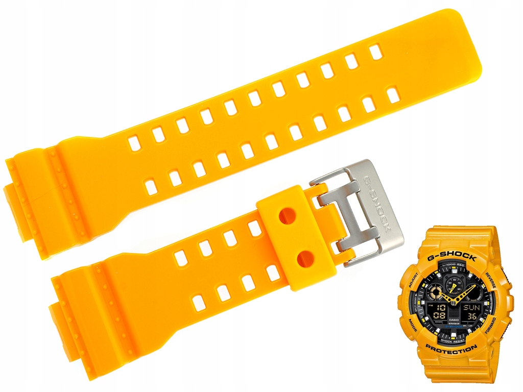 Casio pásek GA-100A-9 GA-110 GA-100 GA-120 GA-140 GD-100 žlutý originální