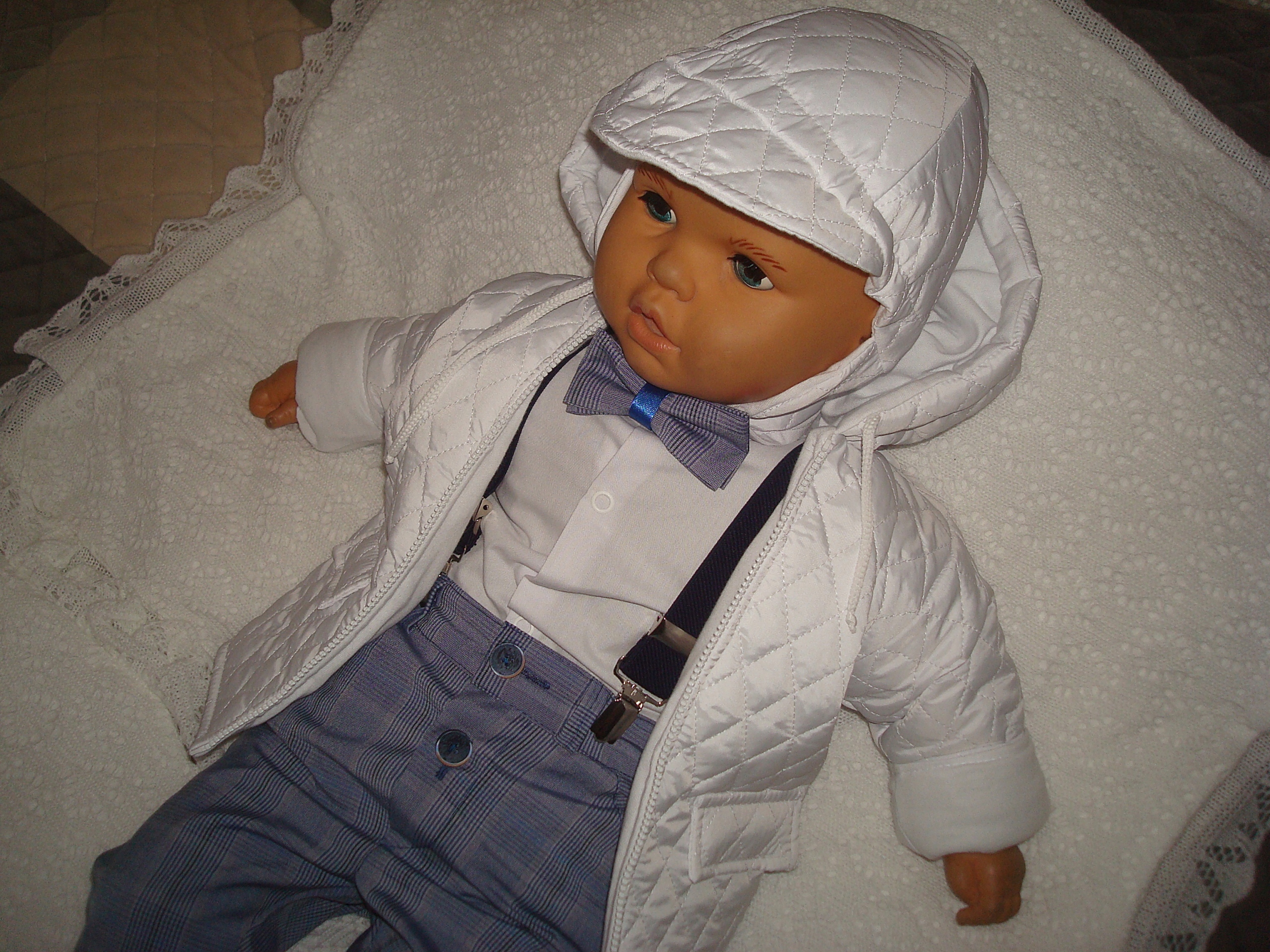 KOMPLET KURTKA UBRANKO/CHRZEST/BAWEŁNA 80 Kolor niebieski