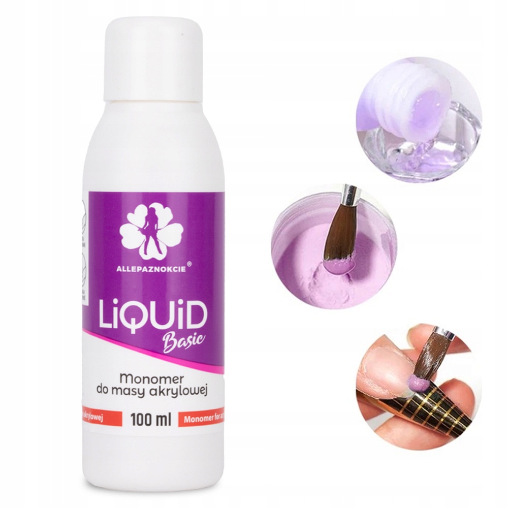 LIQUID PŁYN DO FORMOWANIA PUDRU AKRYLU MONOMER BASIC ŚREDNIOSCHNĄCY 100ml