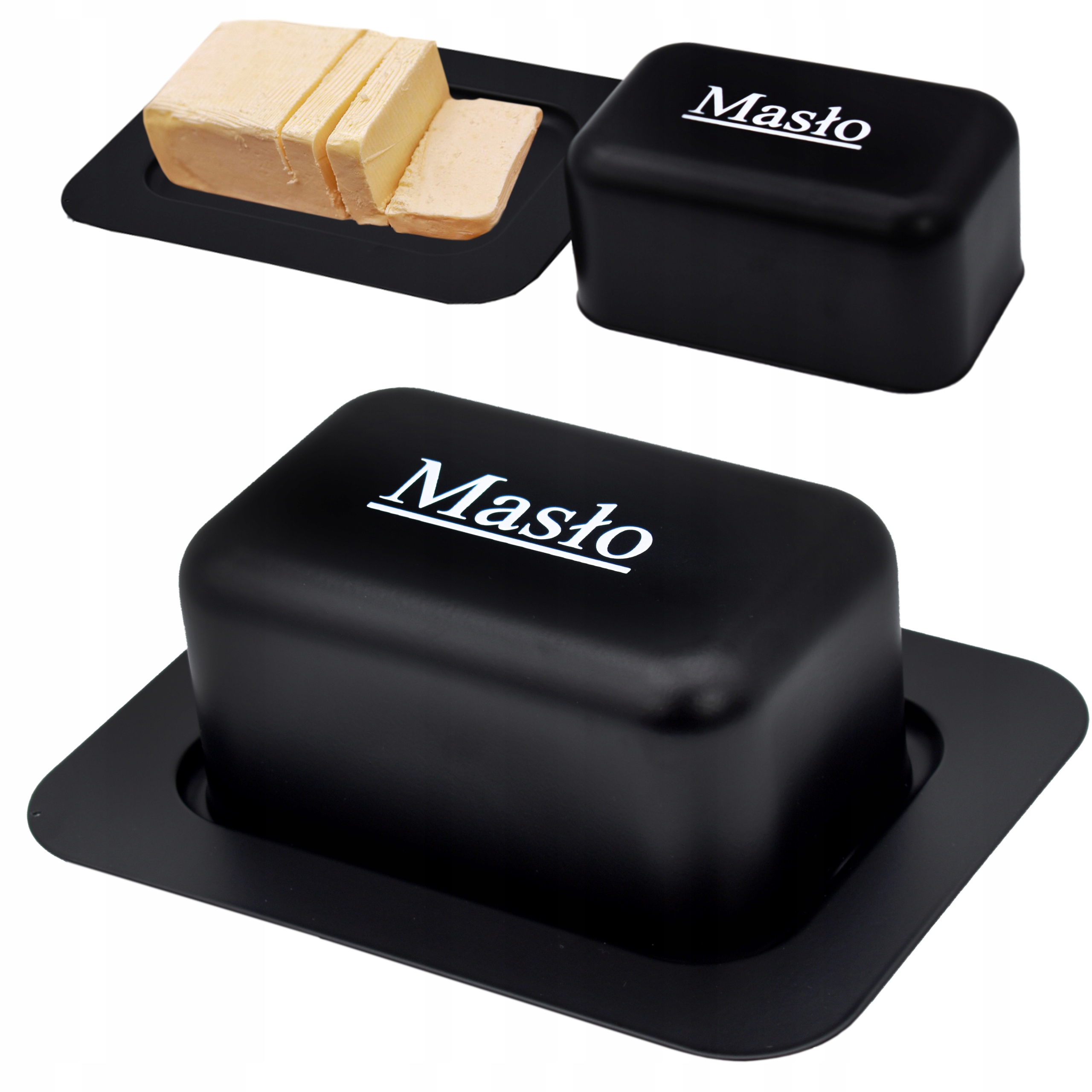 MASELNICZKA POJEMNIK MASELNICA Z POKRYWĄ NA MASŁO 20x14,5CM STAL NIERDZEWNA