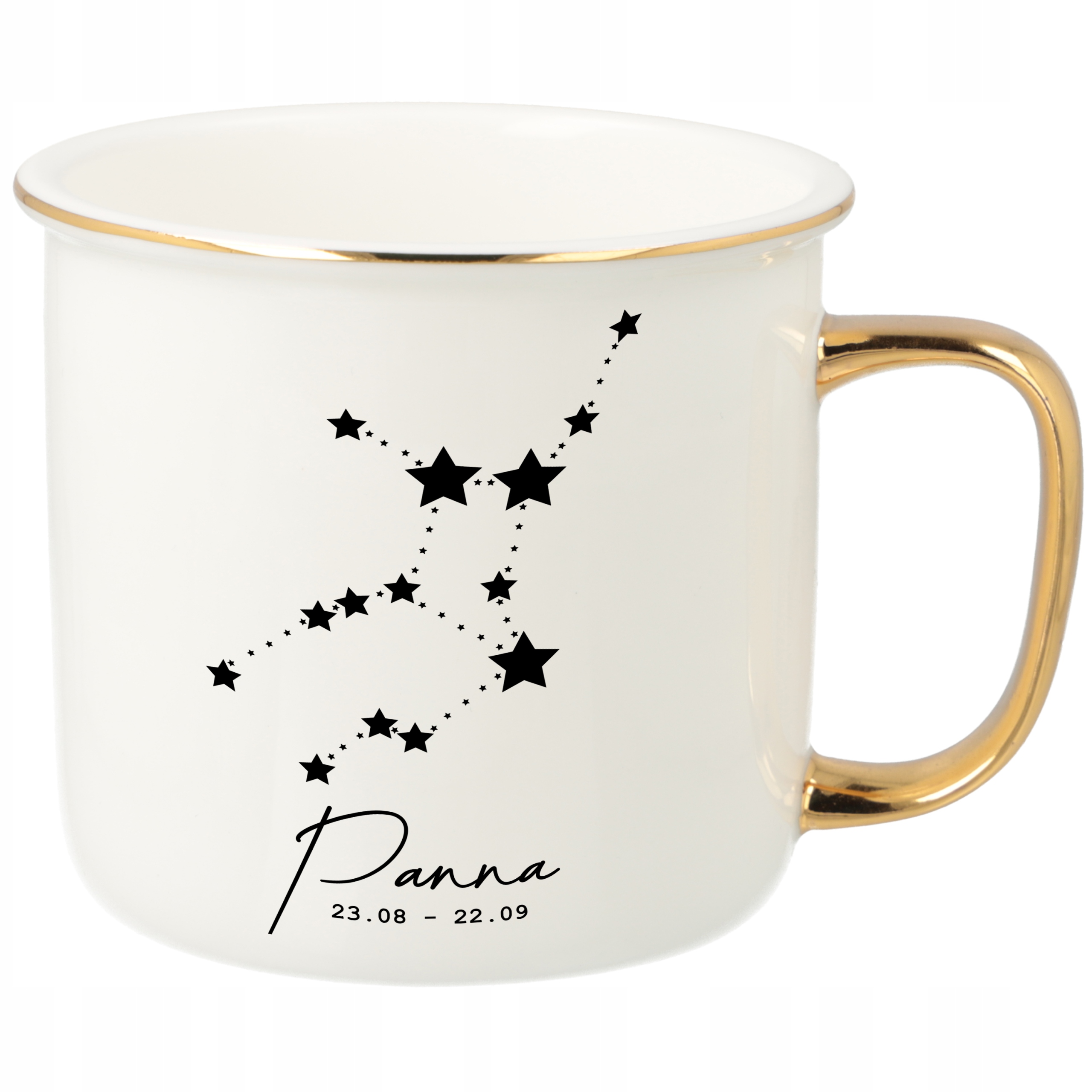 Hrnek Ucho Forma Zlatý Porcelánový Retro Dárek Pro Fanoušky Zodiaků, Rak MIX Vzorů