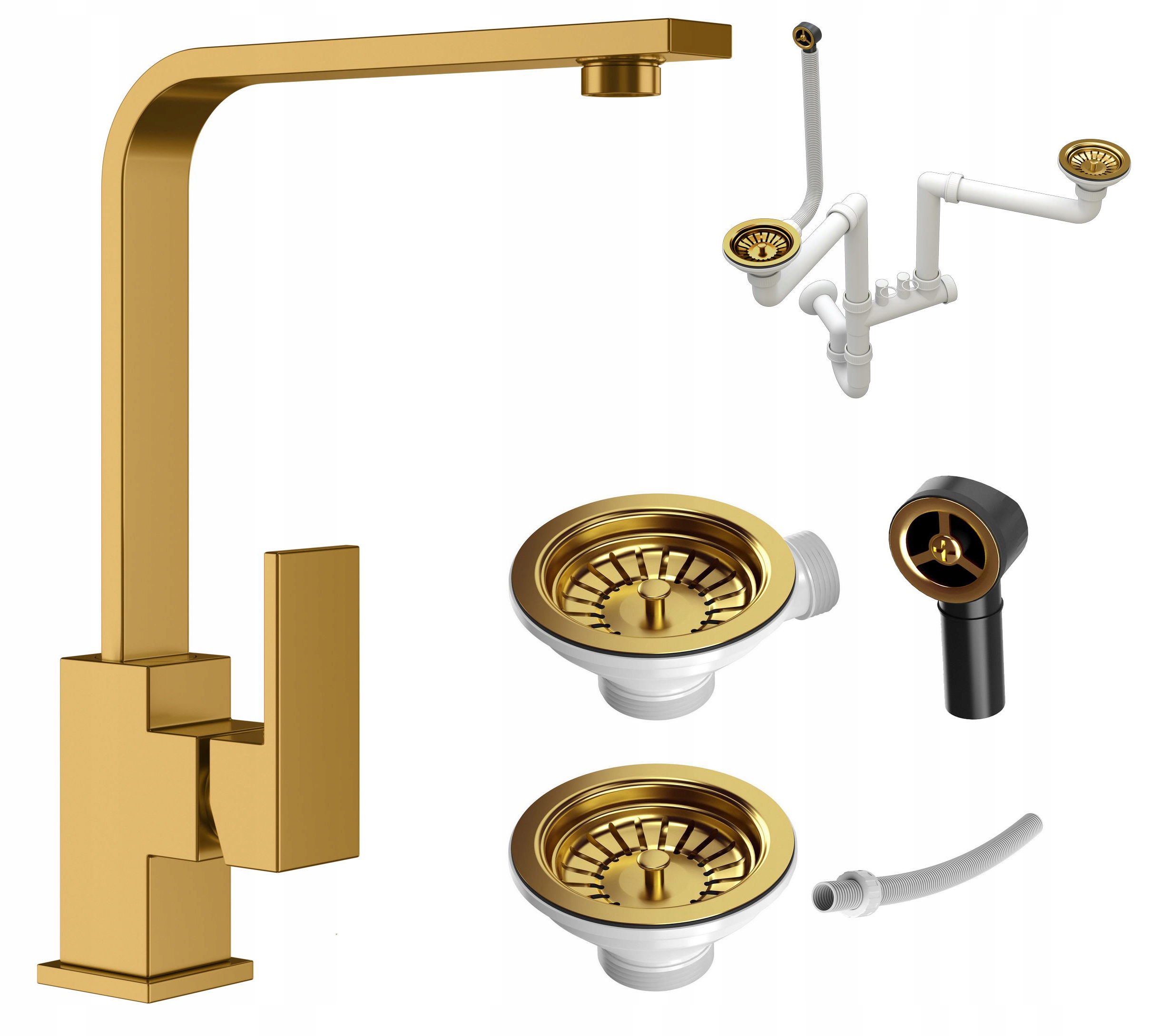 

Nook Złota Bateria Kuchenna + Syfon Złoty