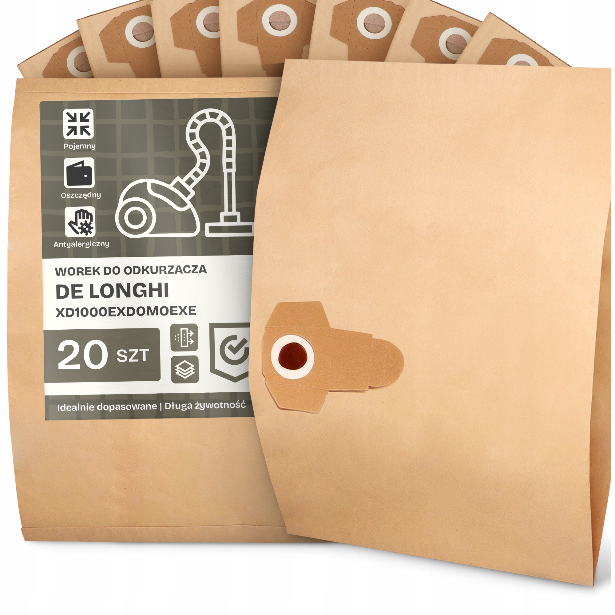 20x Sáček Do Vysavače Longhi XD1000EXDOMOEXE Papírový Sáček 2A