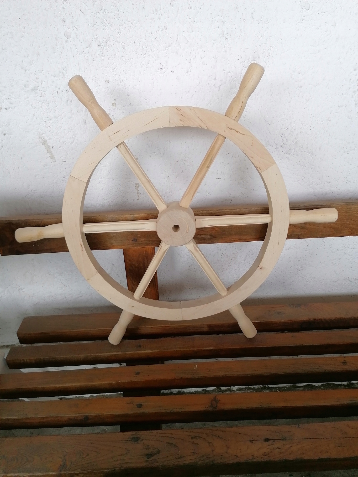 KOŁO DREWNIANE MARYNARSKIE , OZDOBA ŚREDNICA 36 CM