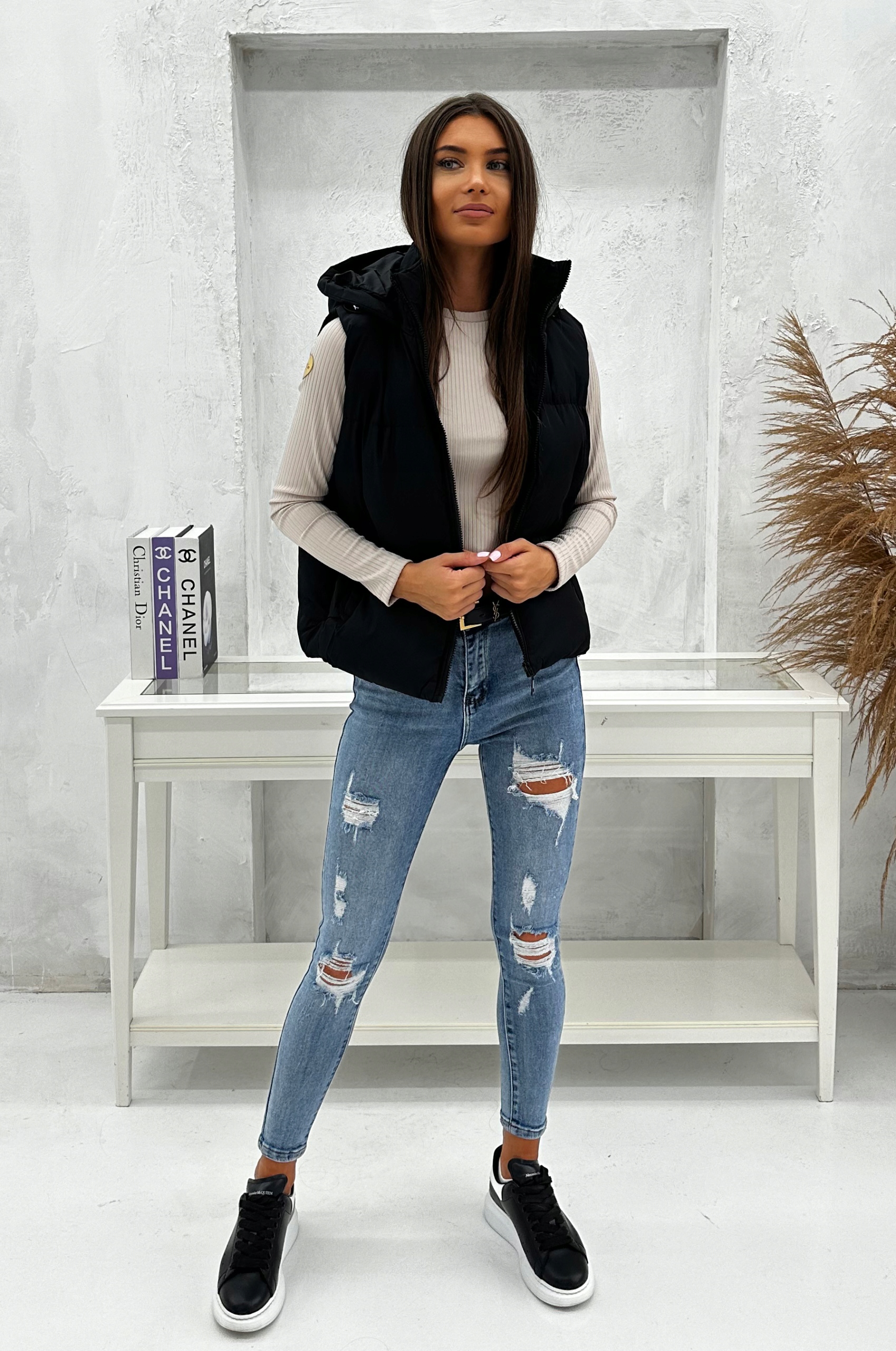 DZ3151 r L DAMSKI BEZRĘKAWNIK KAMIZELKA OCIEPLANA Marka Fk_fashion