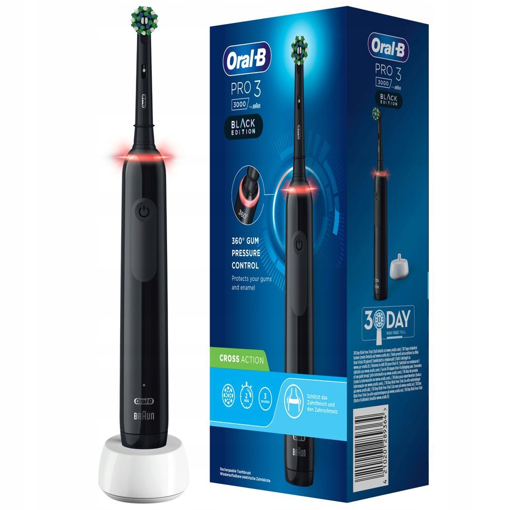 ORAL-B PRO 3 3000 SZCZOTECZKA ELEKTRYCZNA 3 TRYBY KONTROLA NACISKU CZARNA — miniatura 9