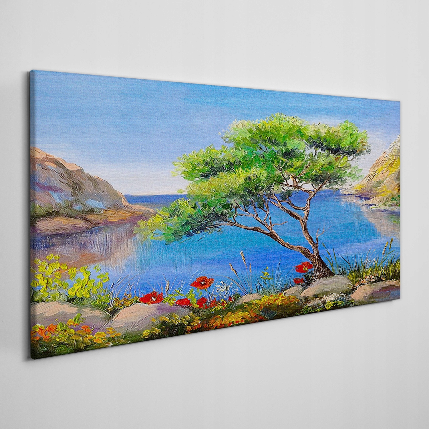 

Obraz na płótnie Kwiaty drzewo morze natura 120x60