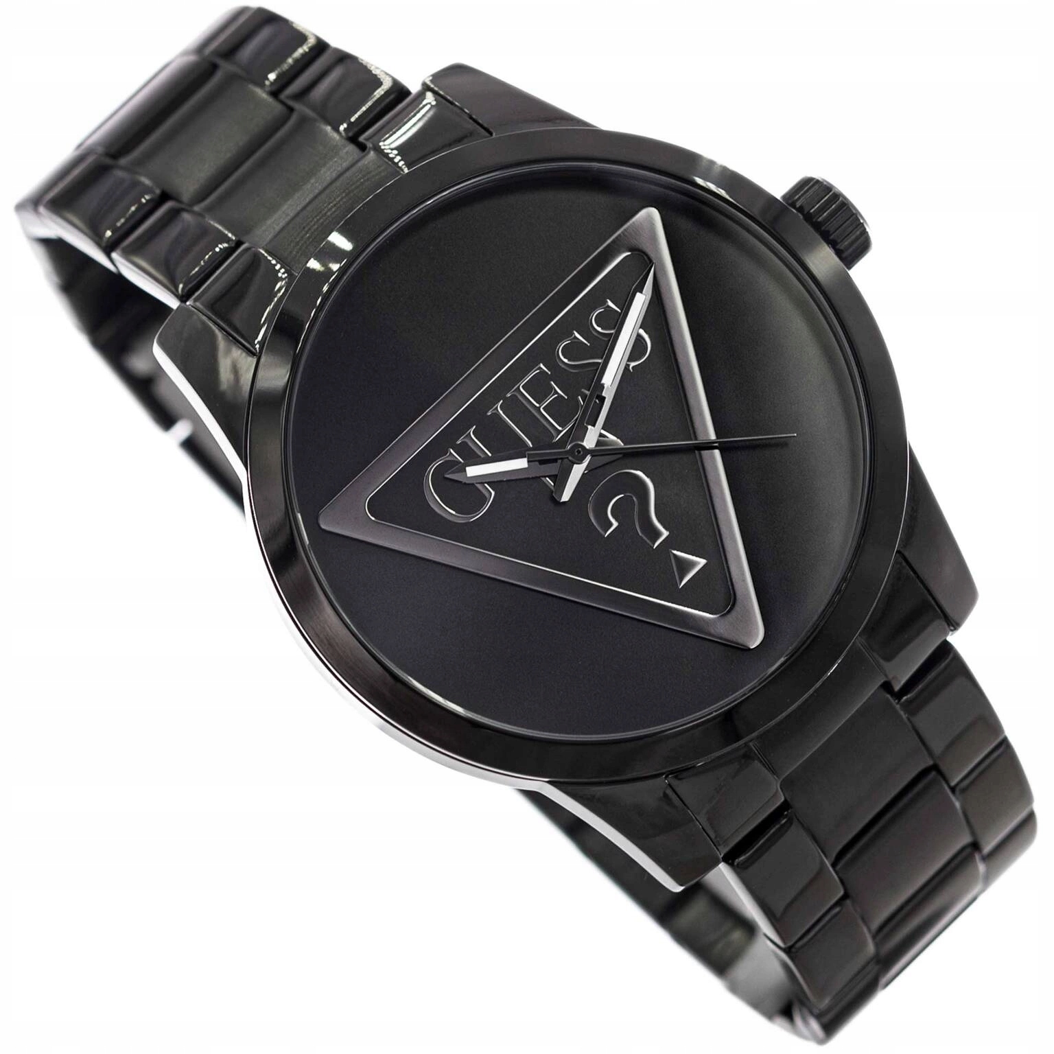 Pánské Hodinky Guess GW0782G2 Badge Černé Pro Oblek Na Náramku