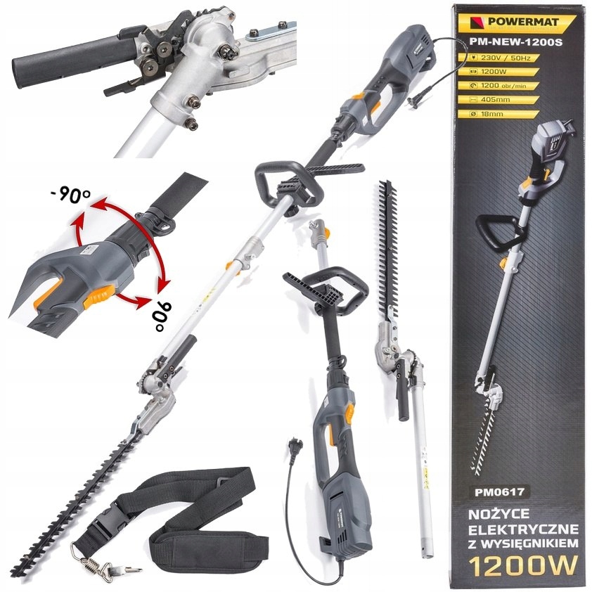 Nożyce Elektryczne Do Żywopłotu Wysięgniku 1200W