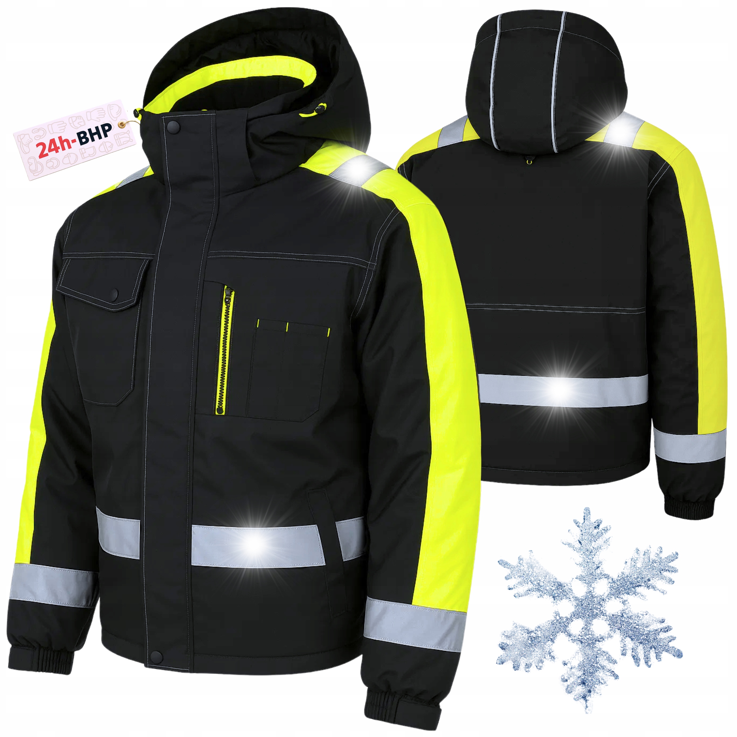 Teplá Pracovní Zateplená pánská mikina Zimní Ochranná Reflexní bunda Bozp