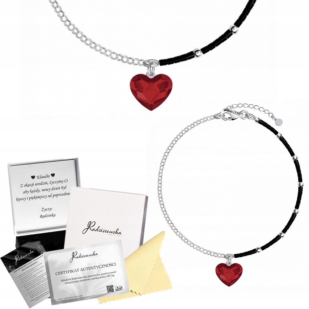 Stříbrný náramek se srdcem Korálky Dárek ke Dni Žen Přání