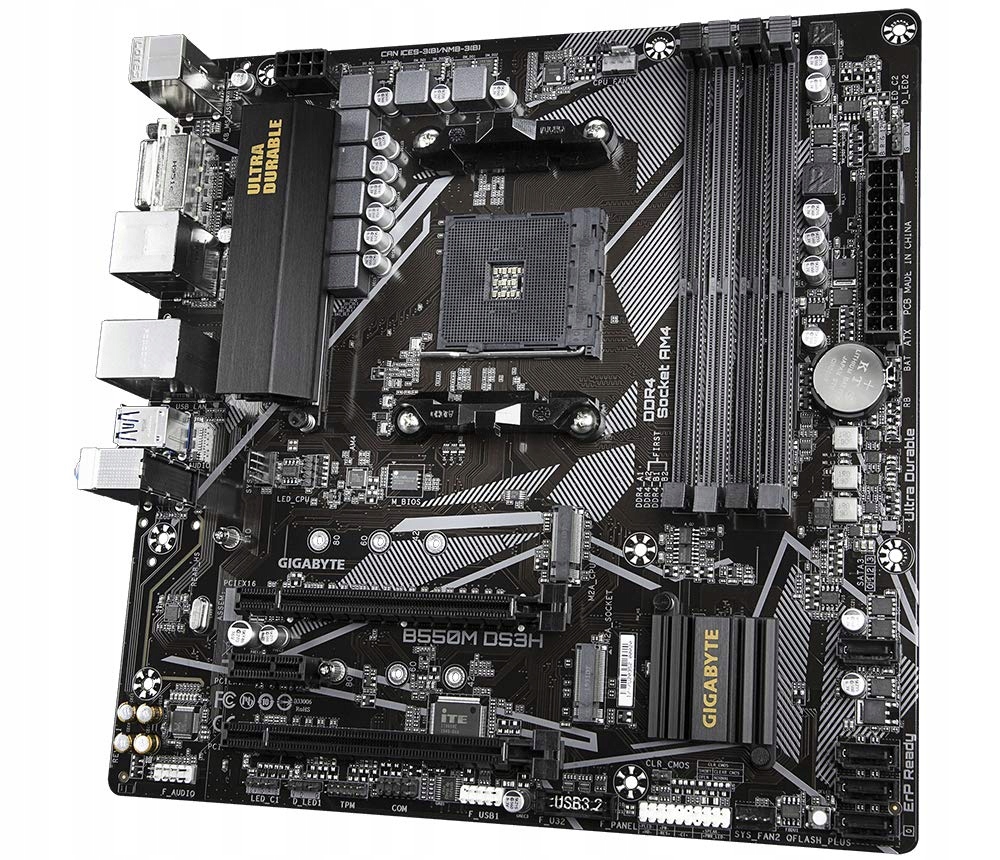 GIGABYTE B550M DS3H Płyta Główna AMD Ryzen DDR4 4733MHz PCIe 4.0 USB 3.2 — miniatura 4