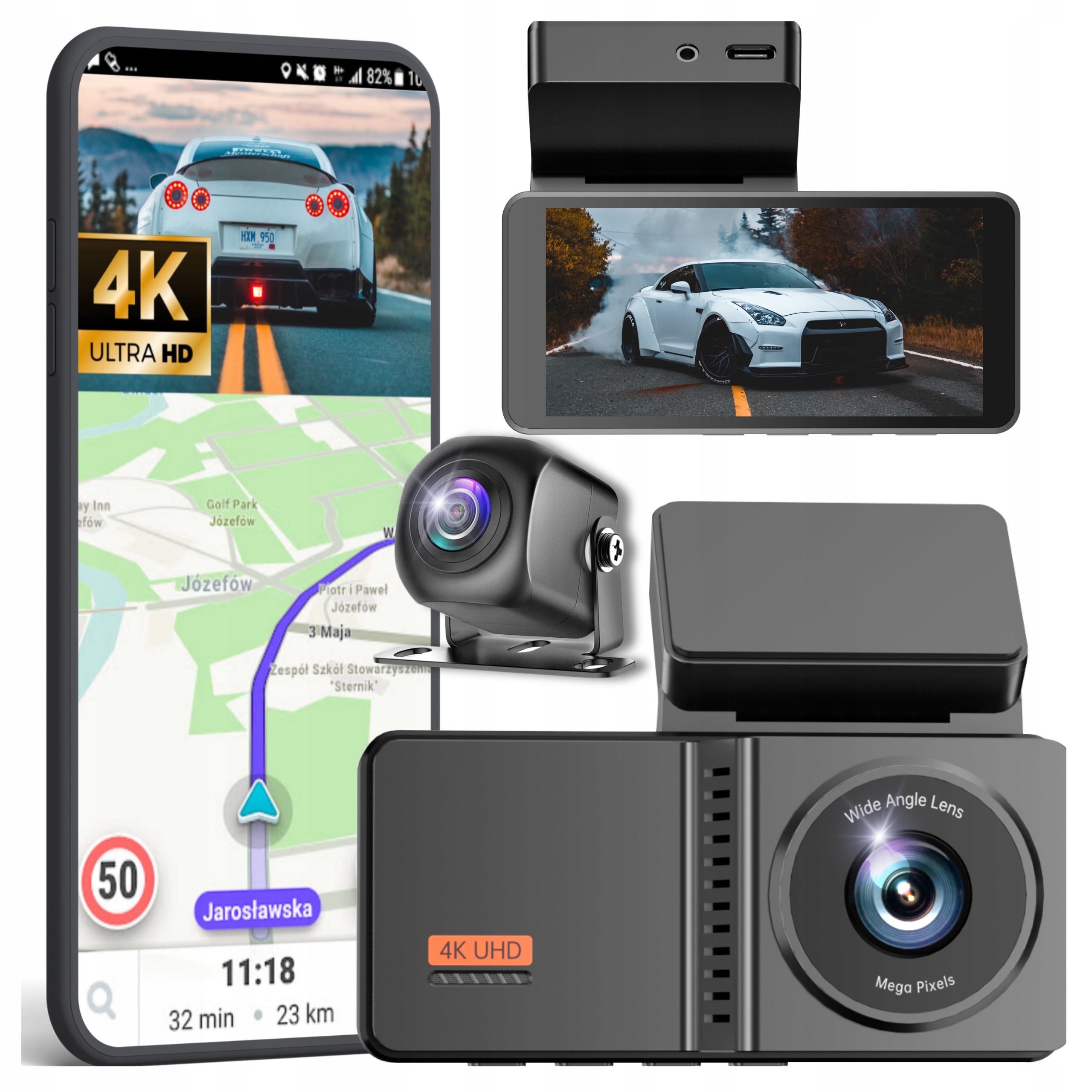 Autokamera Videorekordér Cúvacia Kamera Videorekordér 4K 2K