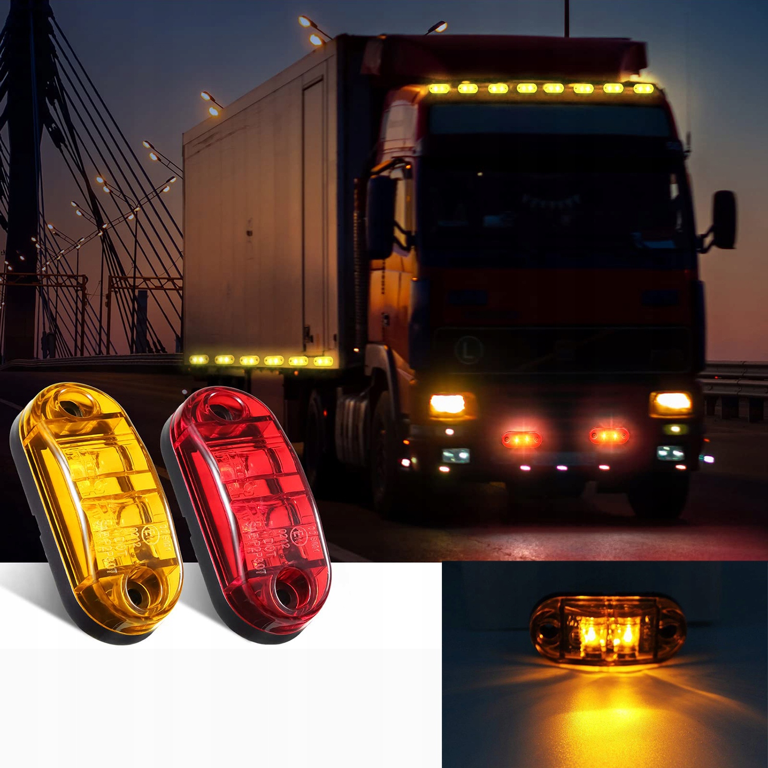 LAMPA OBRYSOWA OBRYSÓWKA DIODOWA LED OBRYSÓWKI DO CIĘŻARÓWEK 12 SZT Producent części Inny