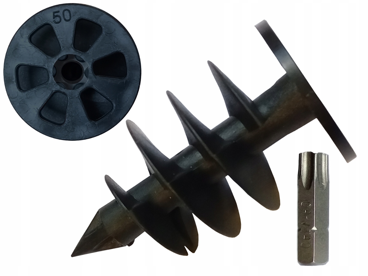 KOŁKI SPIRALNE DO STYROPIANU 50MM 100szt + GRATIS