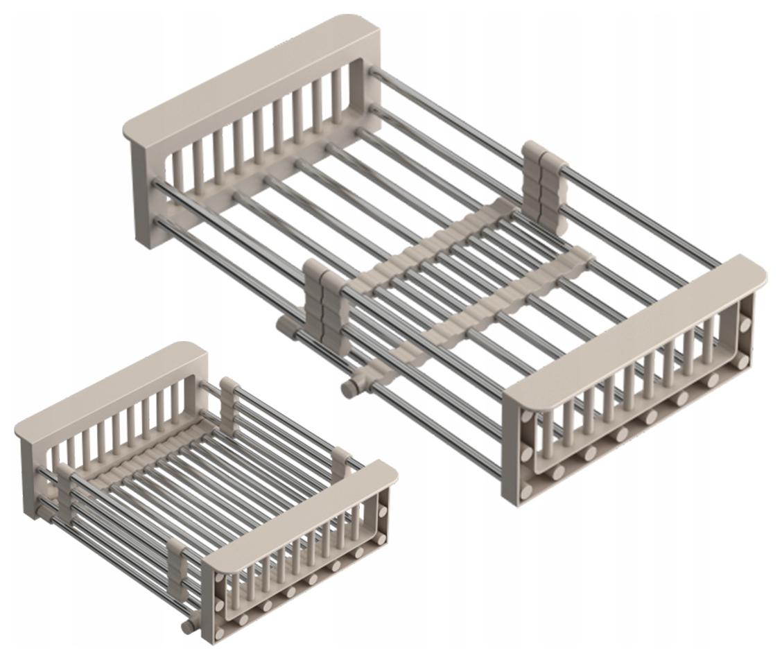 Teleskopický Odkapávač Košík Ocelový Béžový Dřez