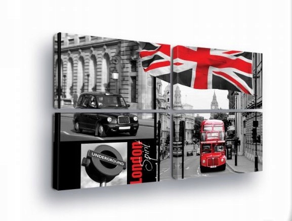 Obraz 120x80 Londýn duch Union Jack autobus taxi Anglicko mesto