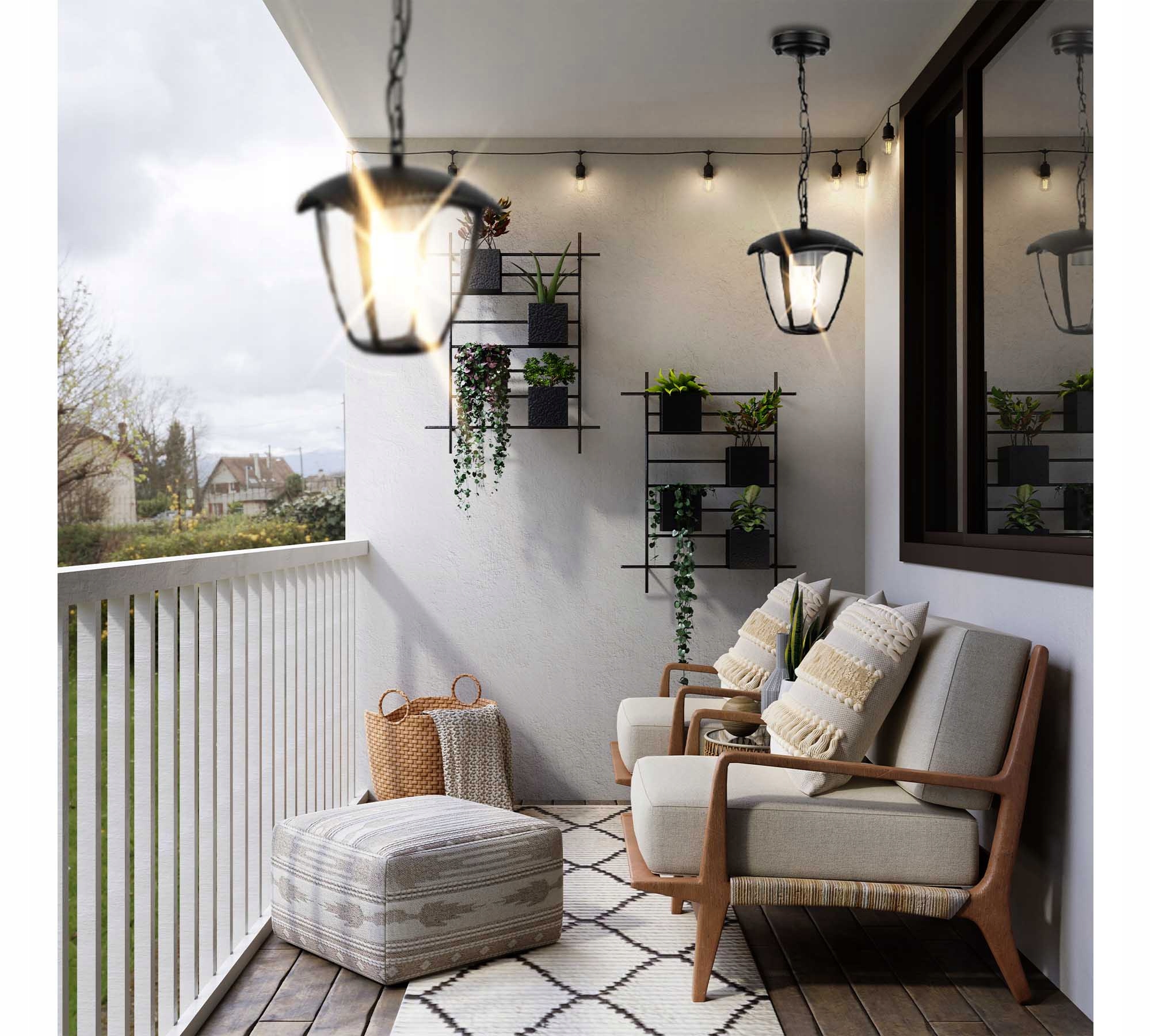 Lampa Elewacyjna Wisząca LED Kinkiet Ogrodowy LATARNIA Nowoczesna E27 Materiał dominujący aluminium