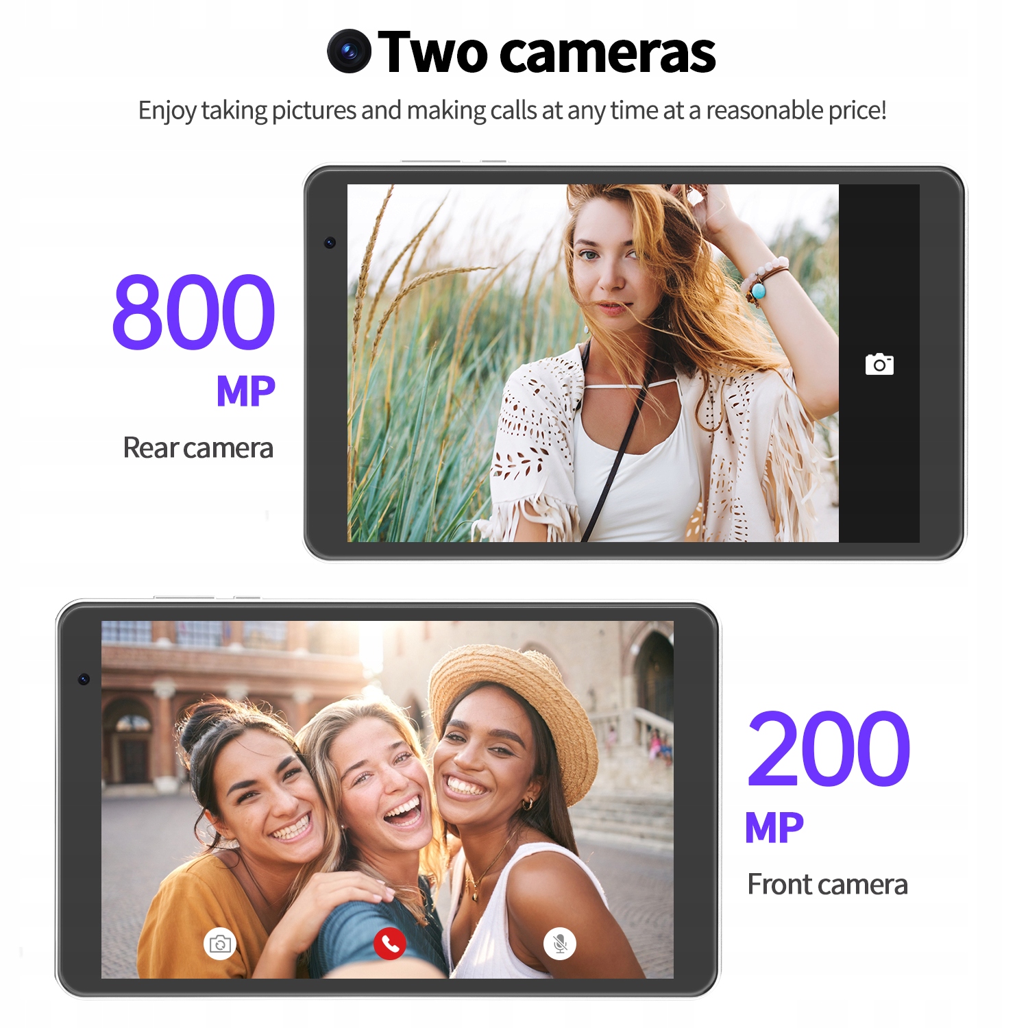 Tablet PRITOM 8 cali Android 13, 8GB 4+4 rozszerzenie RAM 64GB ROM WiFi 6 Model procesora A523