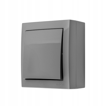 Wyłącznik pojedyczny IP44 natynk szary AquaClick