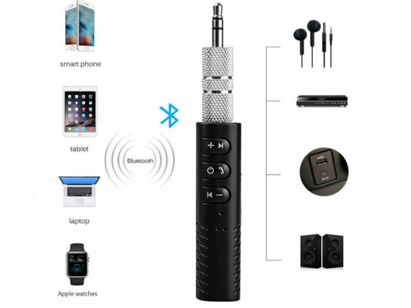 Transmiter Mini Jack 3,5mm Bluetooth AUX SŁUCHAWKI Model ERT-SHADOW