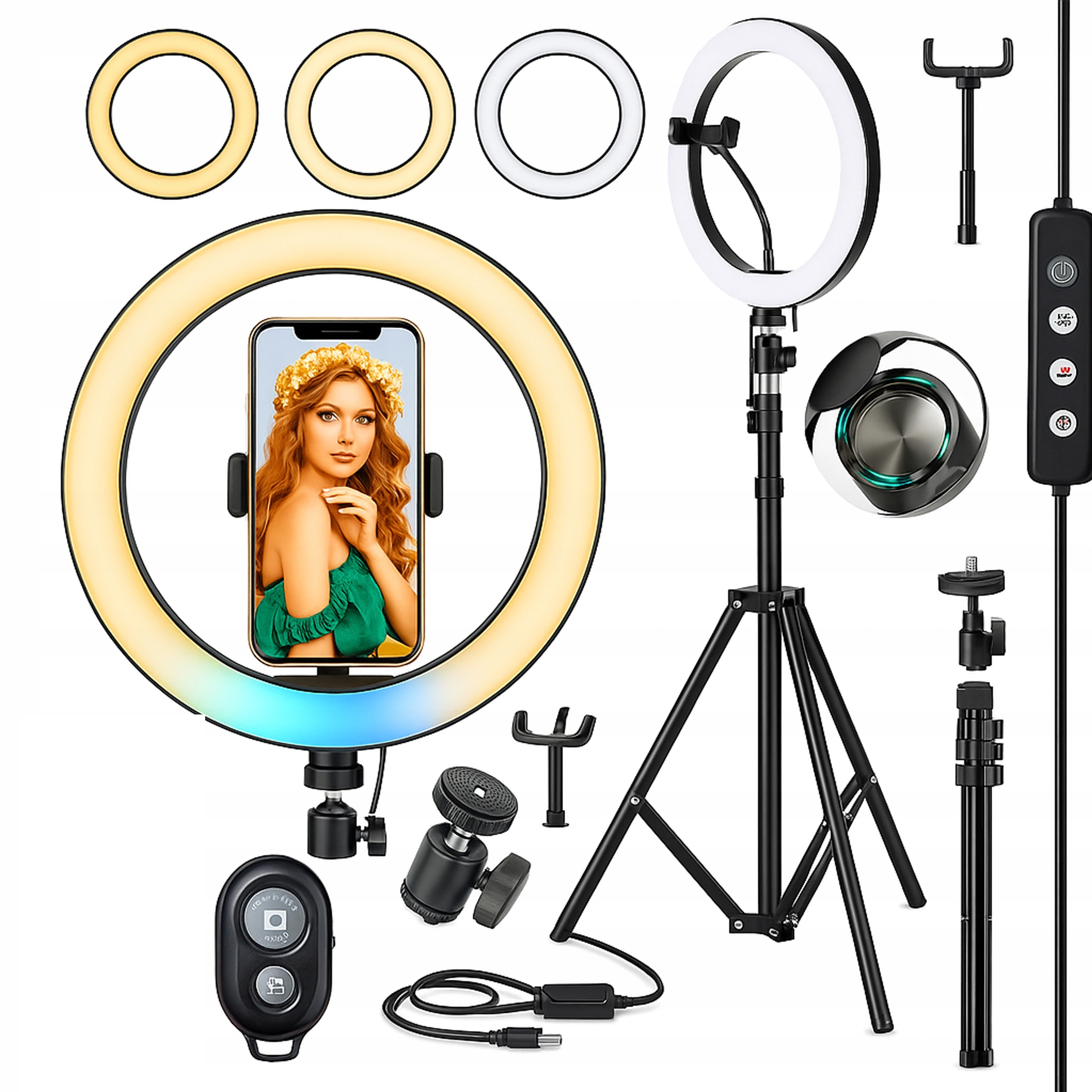 СВЕТОДИОДНЫЙ КОЛЬЦЕВОЙ СВЕТИЛЬНИК 80 ВТ ШТАТИВ 160 СМ СЕЛФИ ДЕРЖАТЕЛЬ ДЛЯ ТЕЛЕФОНА