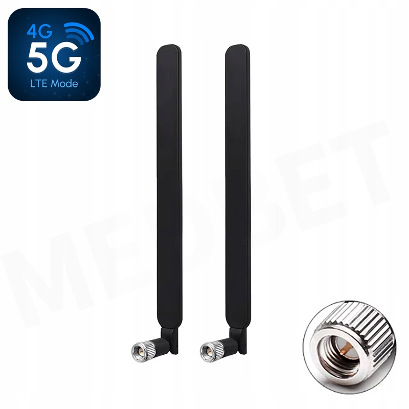 2 x MOCNE ANTENY DO MODEMÓW ROUTERÓW LTE 3G 4G 5G Wi-Fi 12 dBi WTYK SMA