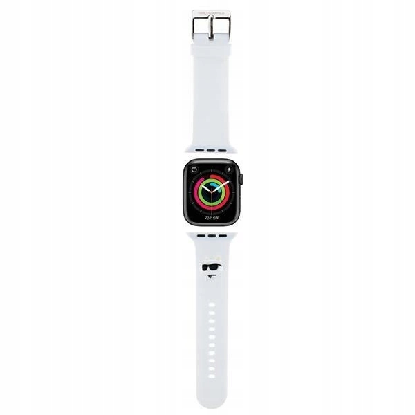 Pásek Karl Lagerfeld 3D Rubber Choupette Heads pro Apple Watch 38/40/41 mm bílý