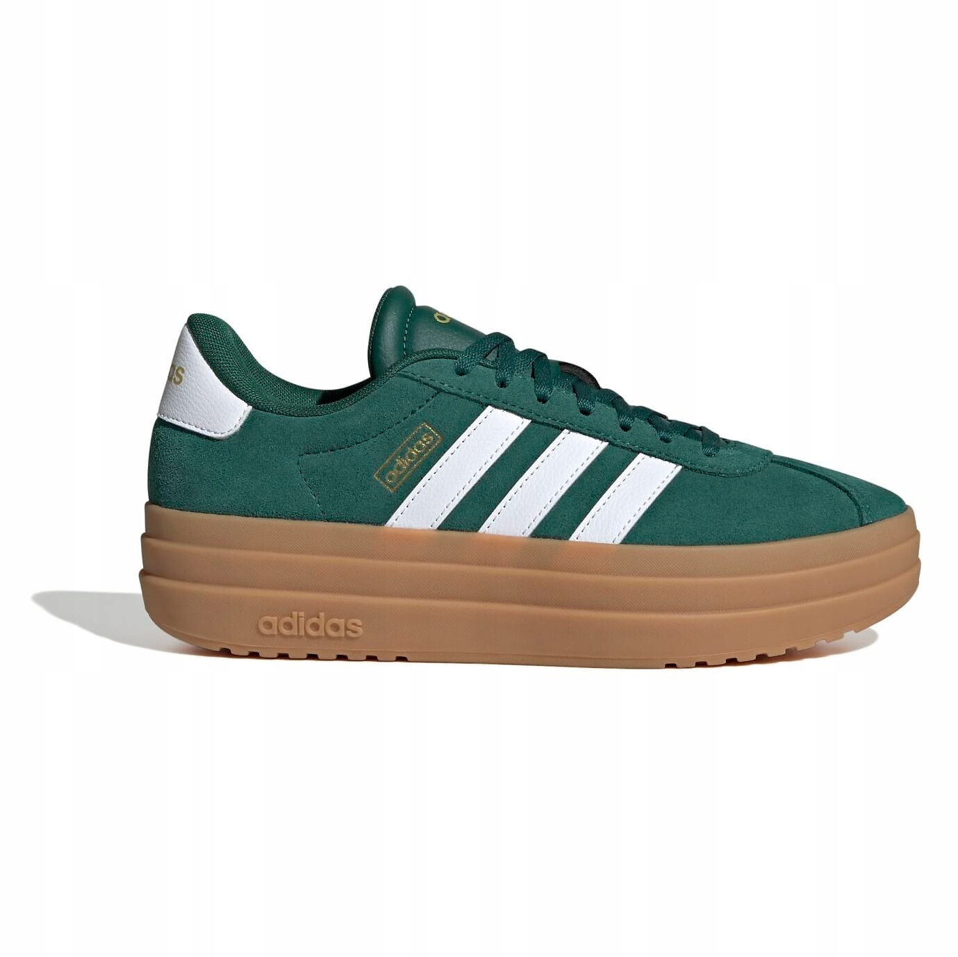 Sportovní boty adidas VL Court Bold zelené semišové s módními platformami vel.