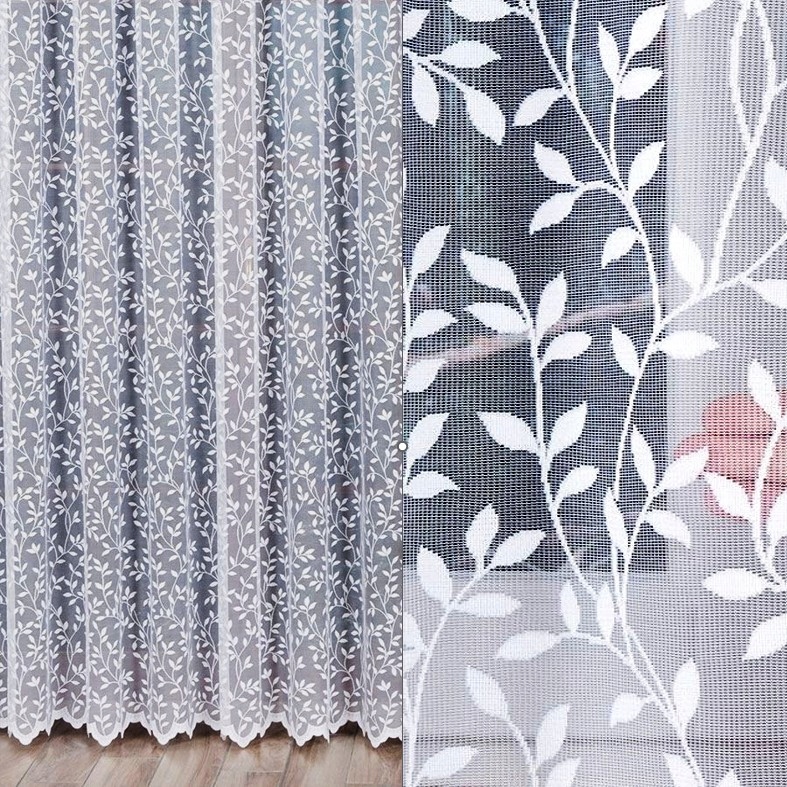 Záclona 400 x 230 cm jednoduchá s květinami (hotová) s lemováním