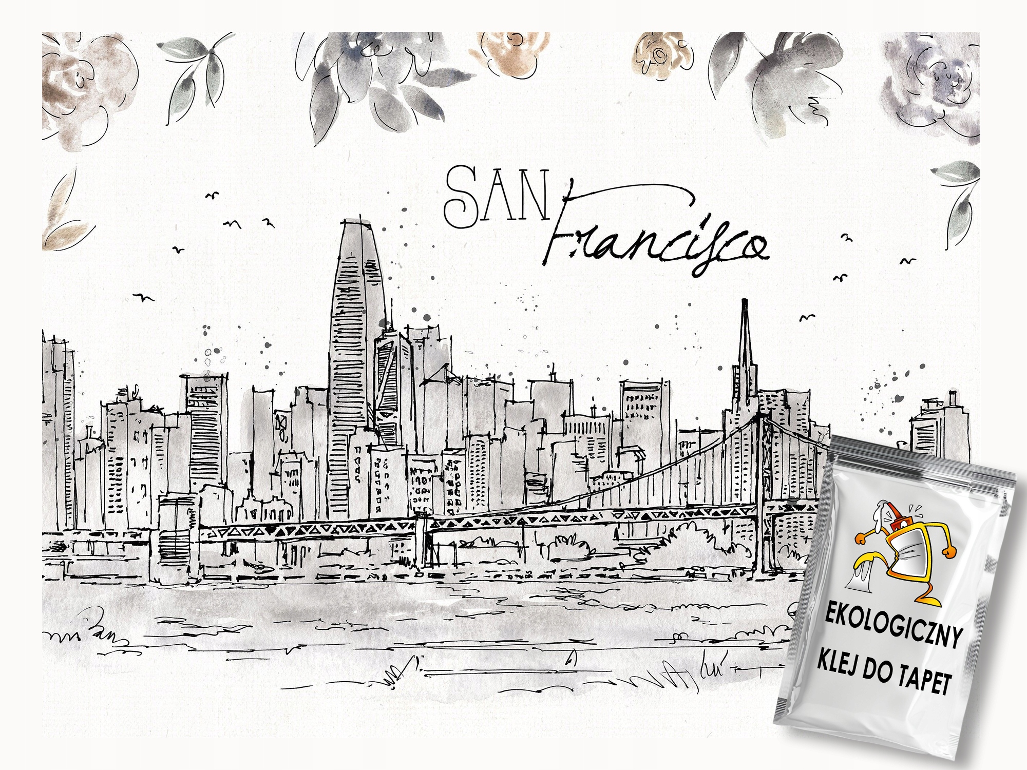 Fototapeta Flizelina Grafika Město Panorama San Francisco 300x210 lepidlo