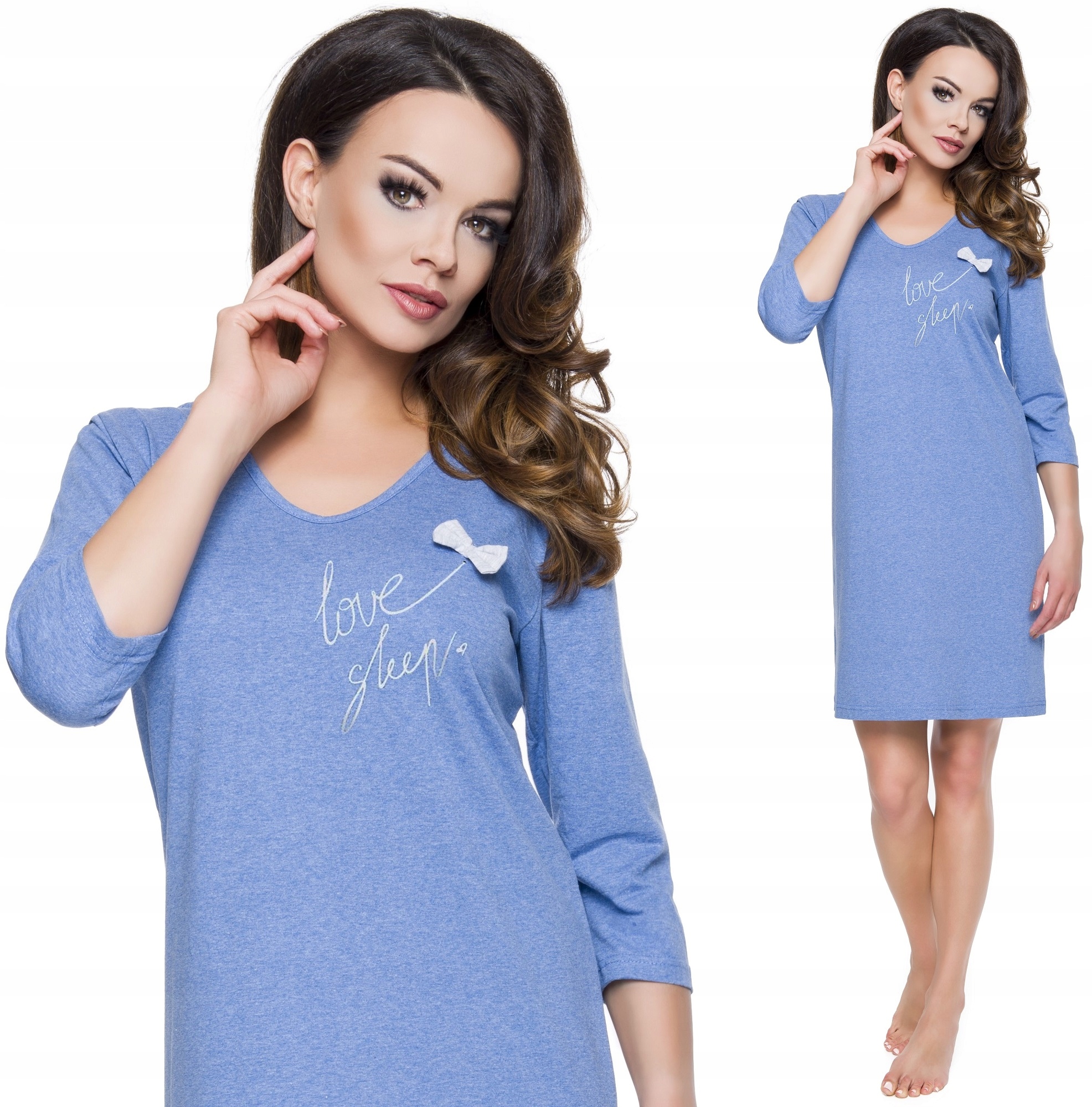 BAWEŁNIANA KOSZULA NOCNA - RĘKAW 3/4 BAWEŁNA XXXL