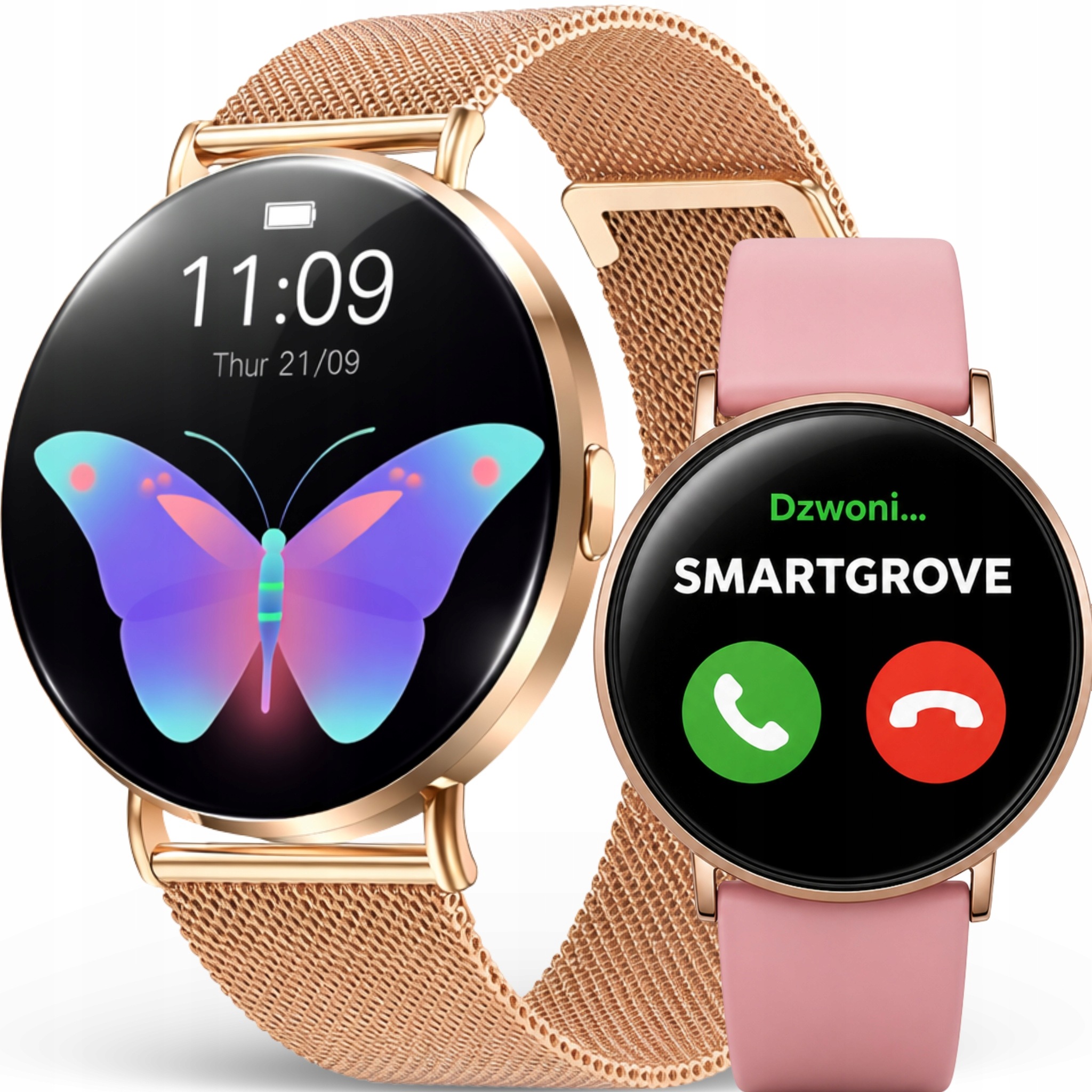 Smartwatch Dámske Hodinky Zlaté Hovory Náramok Animácie 3D Smart Hodinky