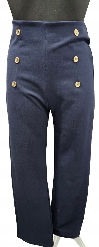 Elegantní Bavlněné Kalhoty Typu Sailor – Vysoký Pas – vel. S/m-ciocco Turecko