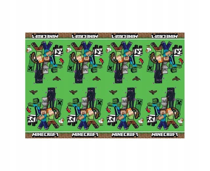 OBRUS PLASTIKOWY MINECRAFT URODZINY 120X180 CM