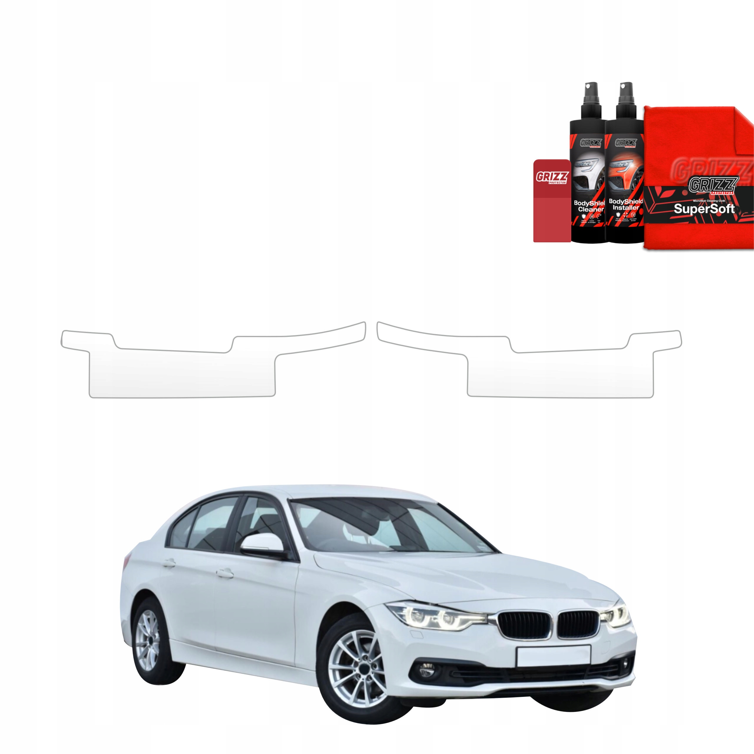 2v1 Fólie Ppf dýha na prahy pro Bmw 3 F30 Sedan LCI (2015-2018)