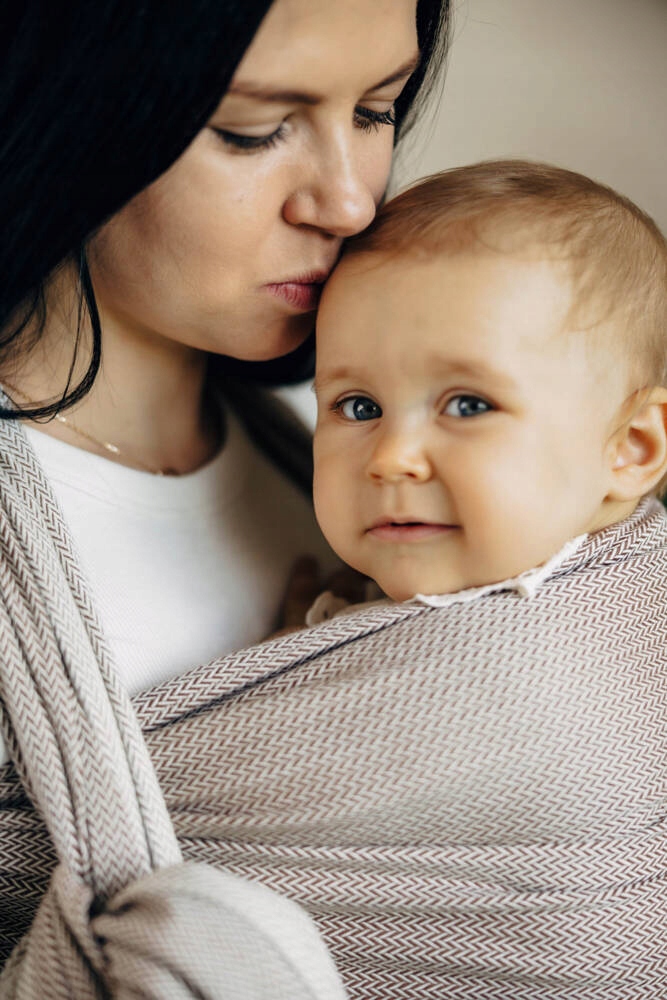 Chusta tkana LennyLamb - Mała Jodełka Almond 3.6m. Długość 3.6 m