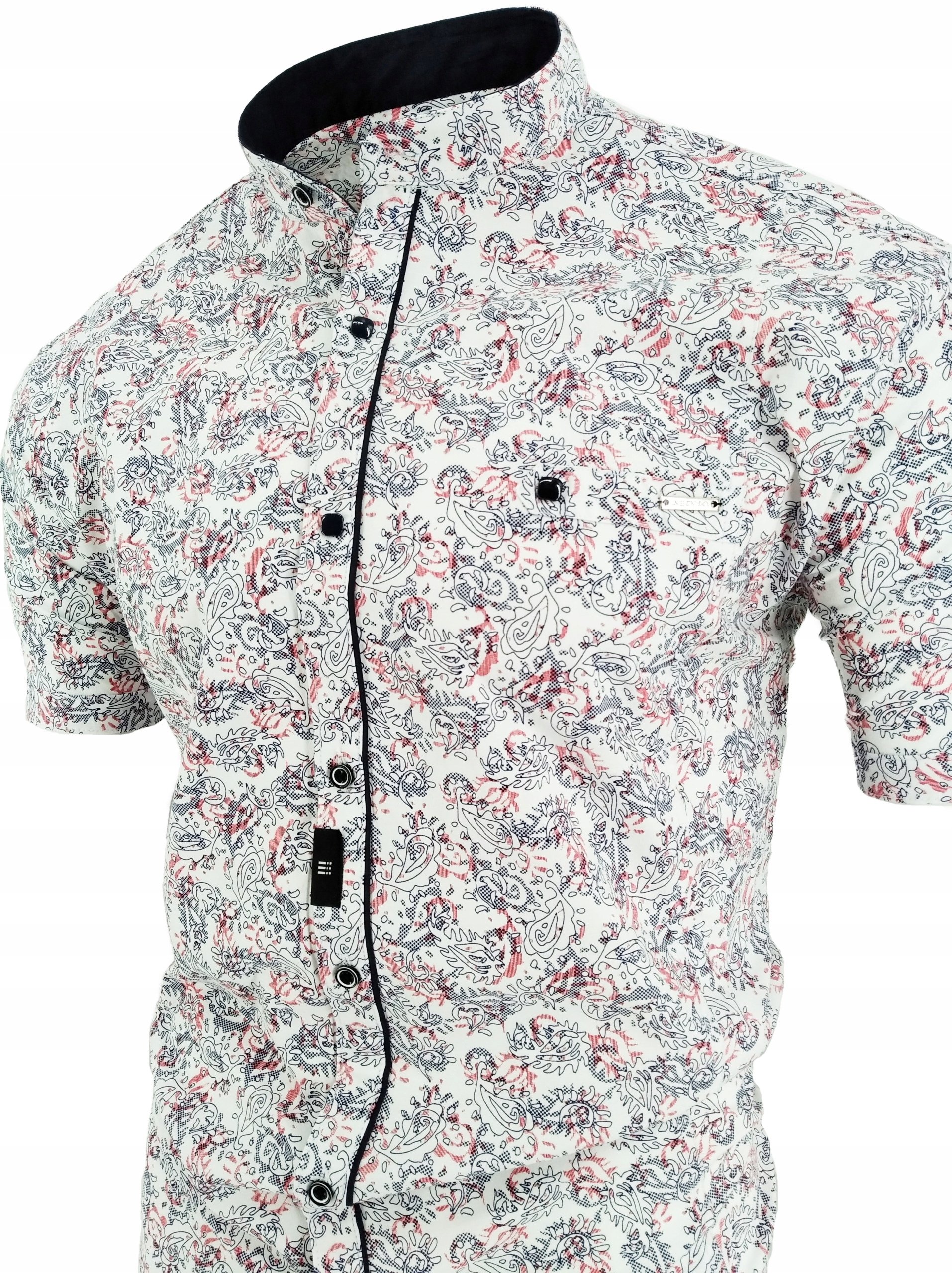 KOSZULA MĘSKA BIAŁA WZOREK ZE STÓJKĄ SDN 676 M Marka inna