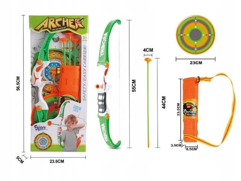 

Zestaw Łuczniczy Łuk 55CM Tarcza 3 Strzały Kołczan