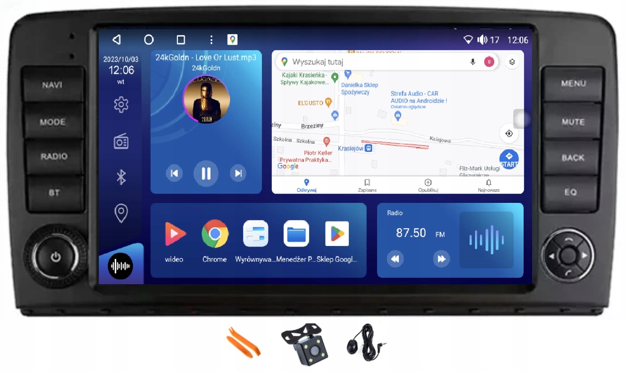 Rádio Android Gps 64GB Qled 2K Carplay Mercedes R W251 R280 R300 R320 05-13