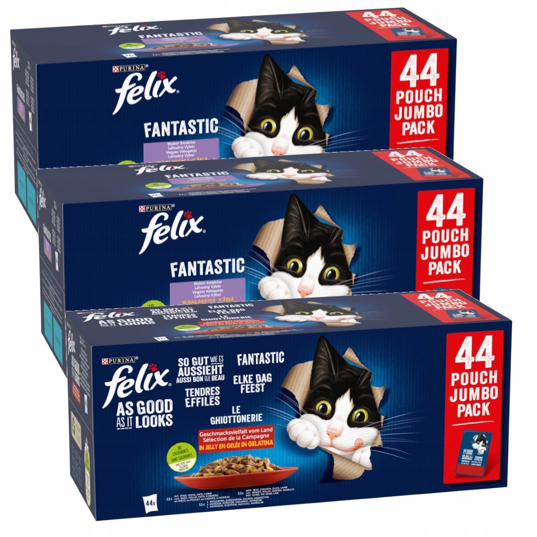 Levně Felix Fantastické venkovské chutě a výběr příchutí 132 x 85 g Krmivo pro kočky Mix