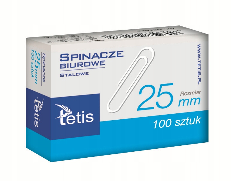 

Spinacze 25mm Tetis okrągłe 100 sztuk