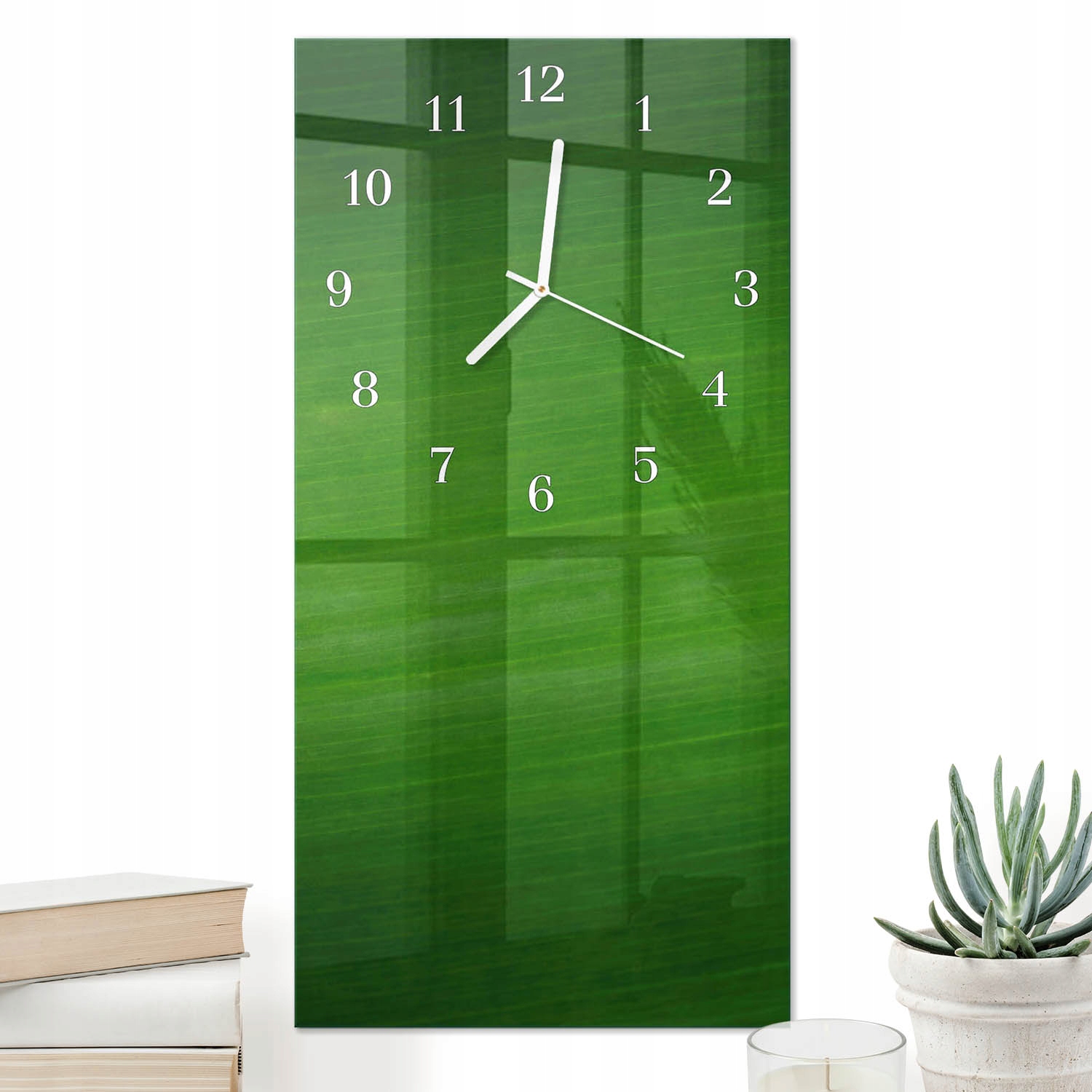 Vertikální hodiny 30x60 cm z tvrzeného skla pro byt se vzorem