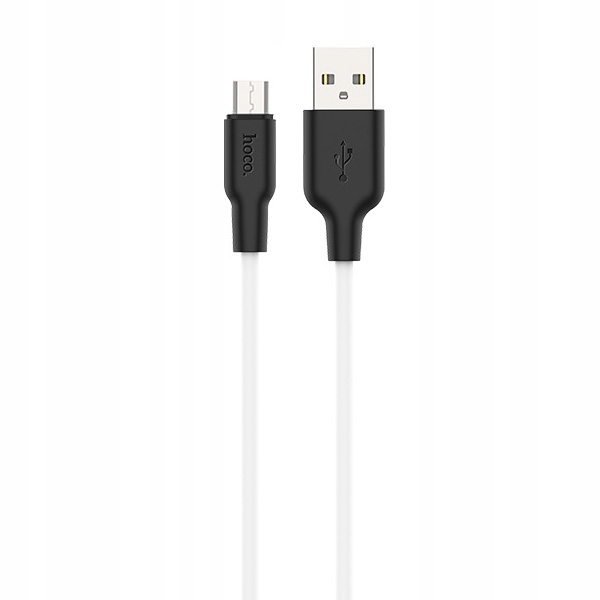 

Hoco Kabel Usb Silicone X21 micro czarno-biały 1m