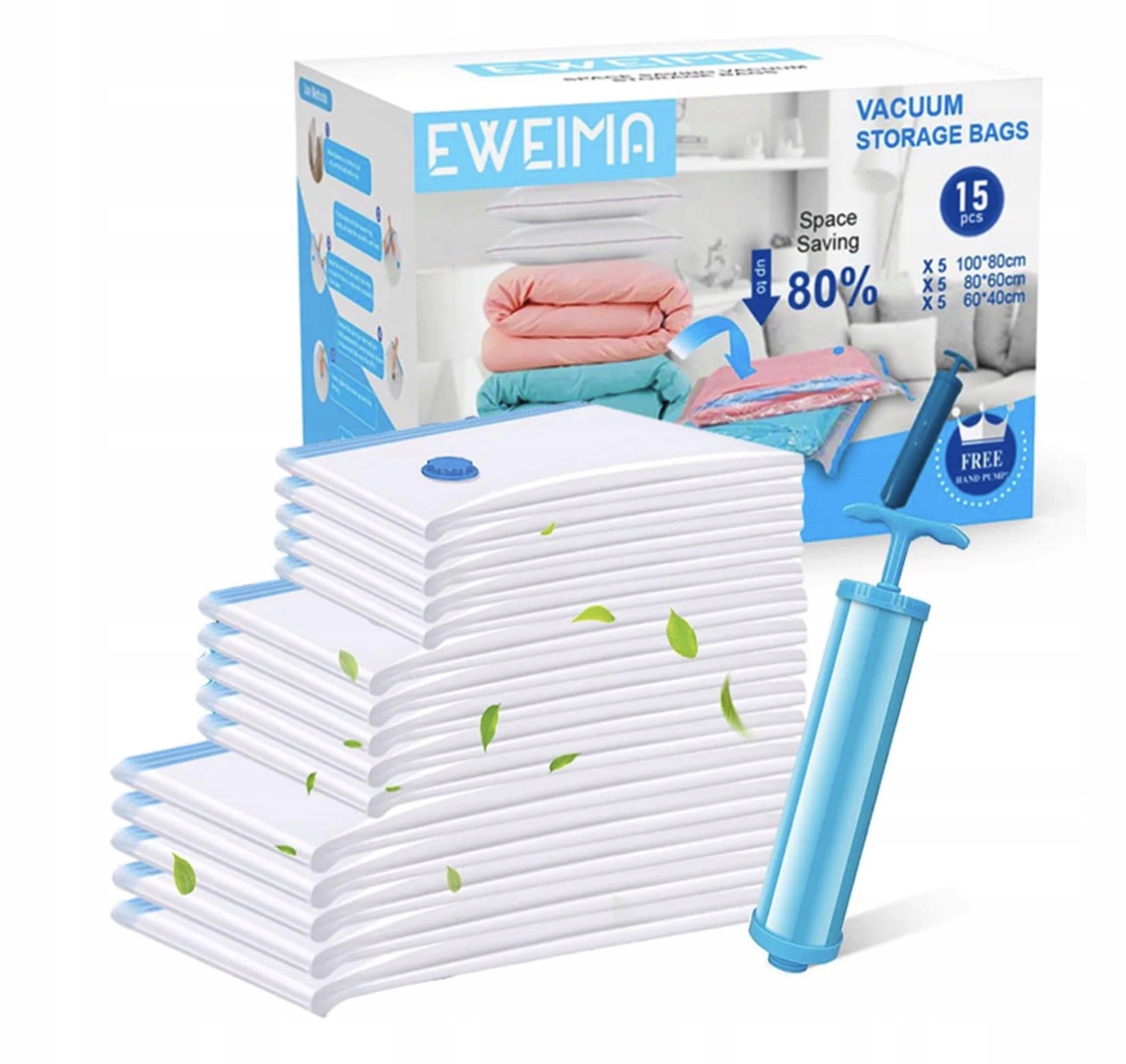 Levně Prostorově úsporné sáčky – 15 kusů vakuových sáčků ve 3 velikostech