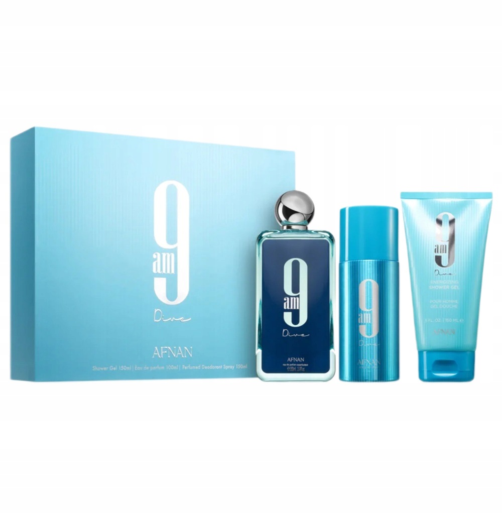 Afnan 9AM Dive parfémovaná voda 100 ml sprchový gel 150 Ml deodorant