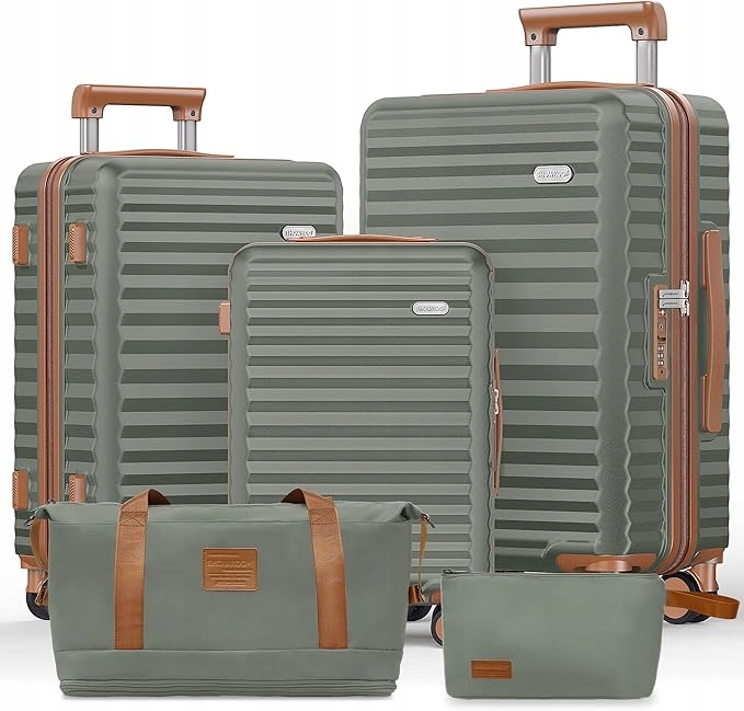 Showkoo Zestaw Walizek Podróżnych 5w1 Twarde z Poliwęglanu 360° Zielone