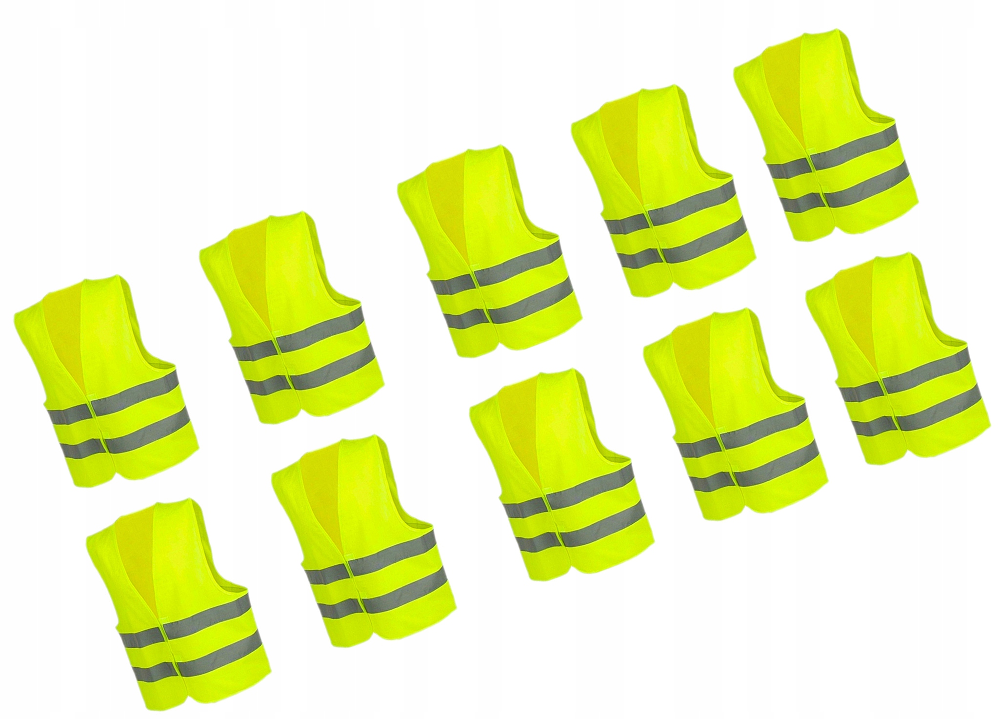 KAMIZELKA ODBLASKOWA OSTRZEGAWCZA ŻÓŁTA 10SZT. C3P36
