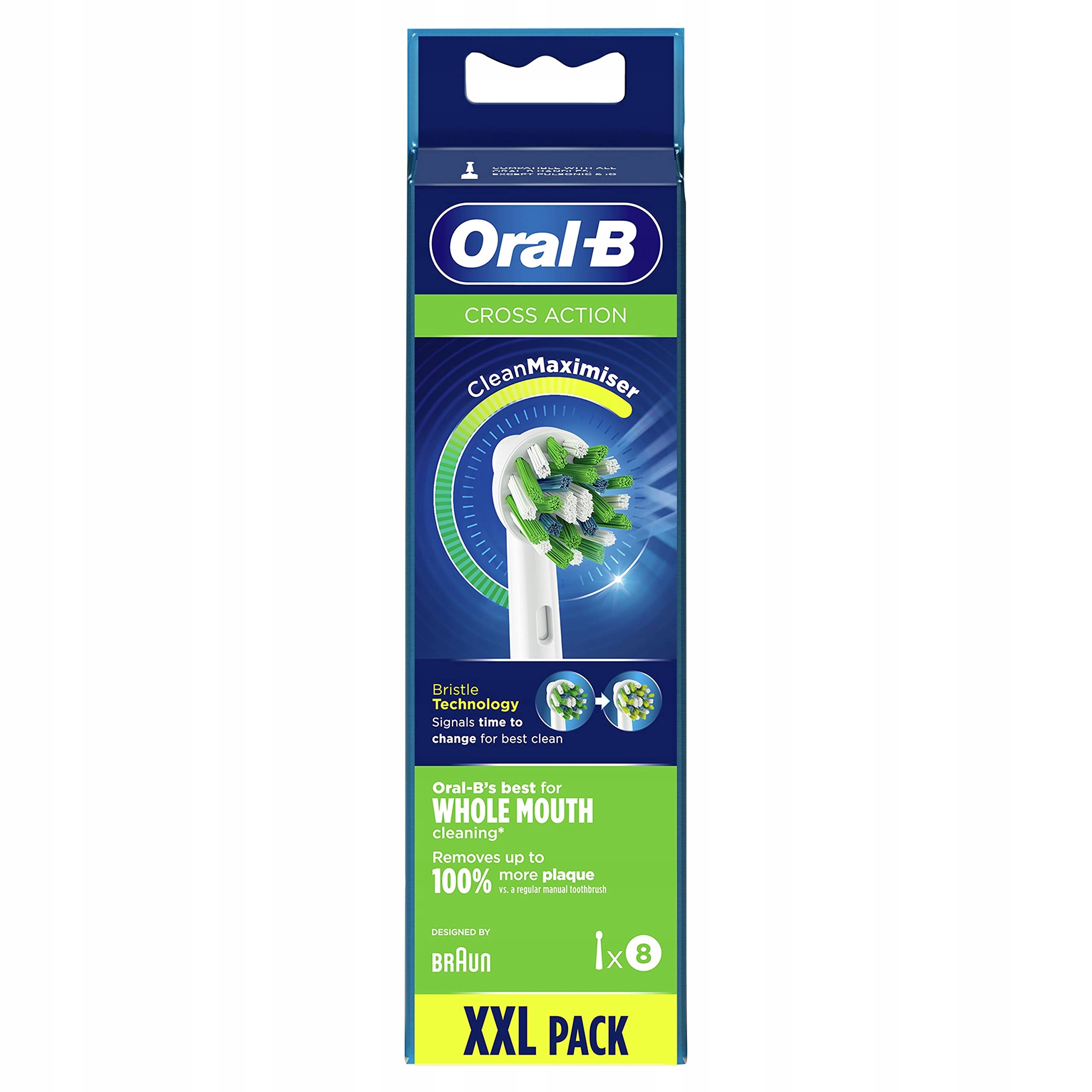 8xKOŃCÓWKI Oral-b Cross Action Clean Maximiser Białe