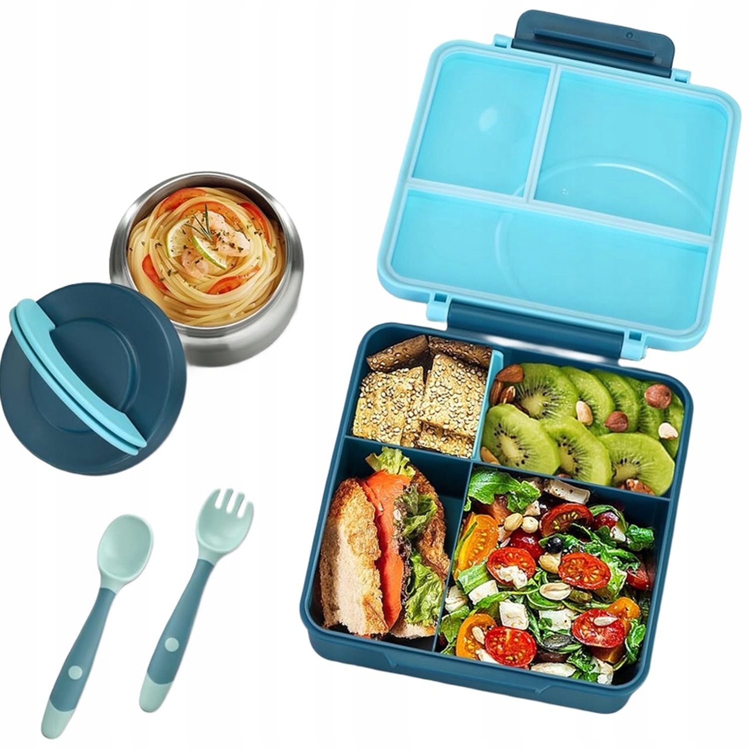 Snídaňová Krabička S Občerstvením A Termoskou Na Oběd Do Školy I Do Práce, Vzduchotěsná